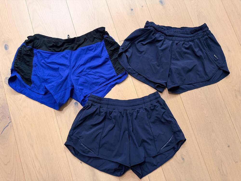 Lot of 3 Lululemon Run Bright As Night Running Shorts with Zip Pocket - Picture 5 of 9